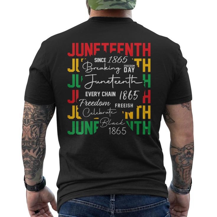 Junenth Celebrate Black Freedom Breaking Every Chain 1865  Mens Back Print T-shirt