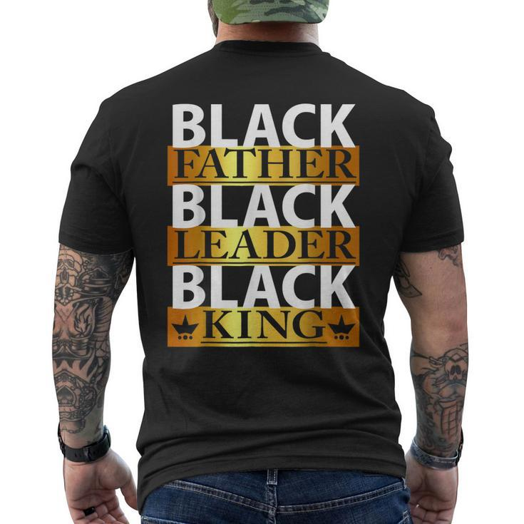 Junenth Fathers Day Black Father Black King American Men's Back Print T-shirt