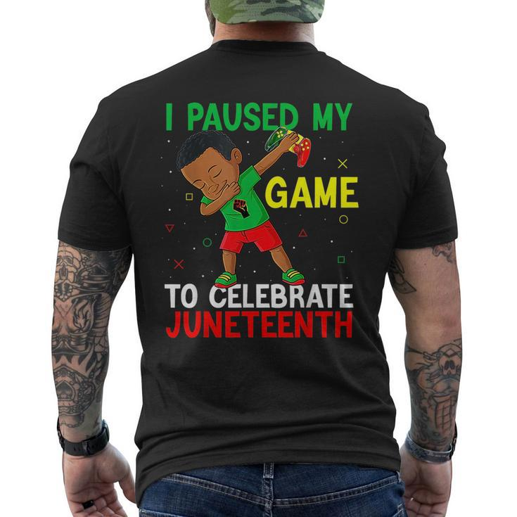 Junenth I Paused My Game To Celebrate Junenth Gaming Mens Back Print T-shirt