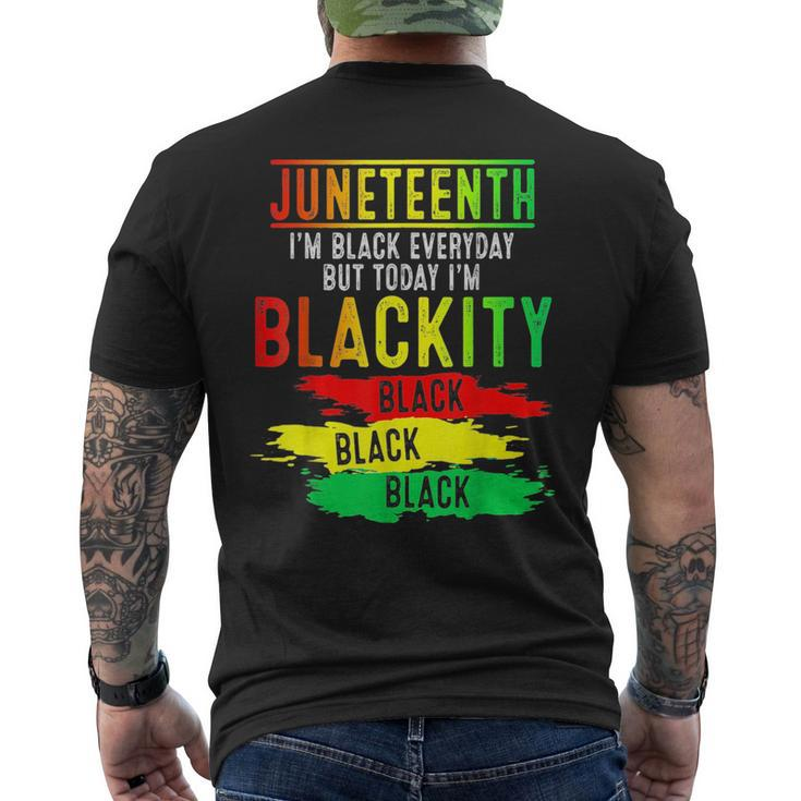 Junenth Im Blackity Black African American Freedom Day  Mens Back Print T-shirt