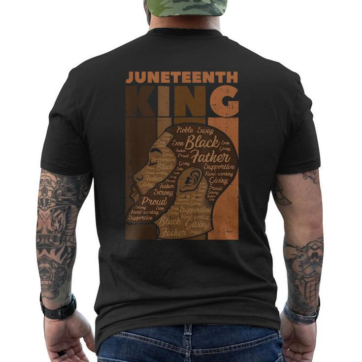 Junenth King Black Father Melanin African Dad Papa Men  Mens Back Print T-shirt