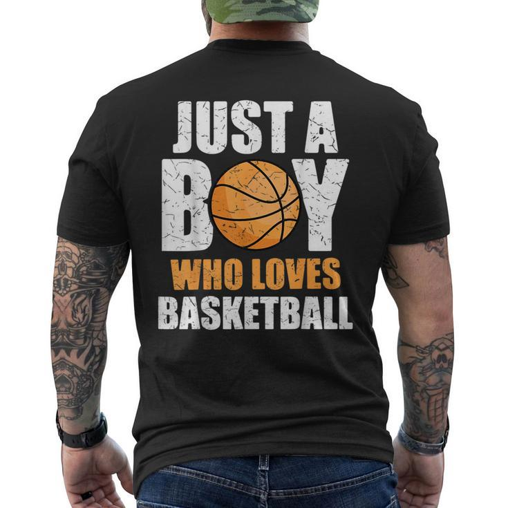 Just A Boy Who Loves Basketball Basketball Funny Gifts Mens Back Print T-shirt