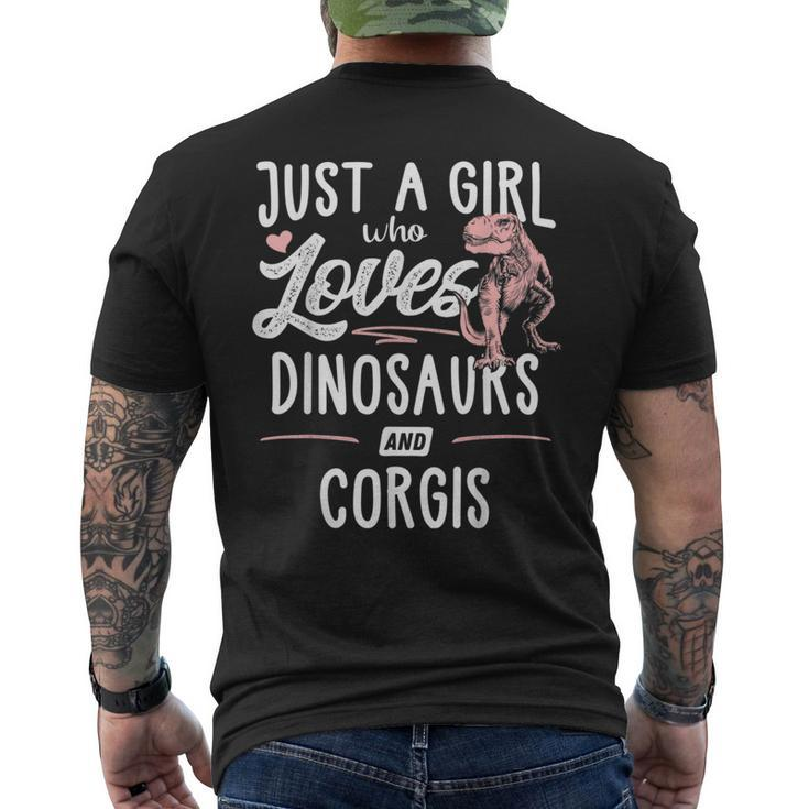 Just A Girl Who Loves Dinosaurs And Corgis Dinosaur  Mens Back Print T-shirt