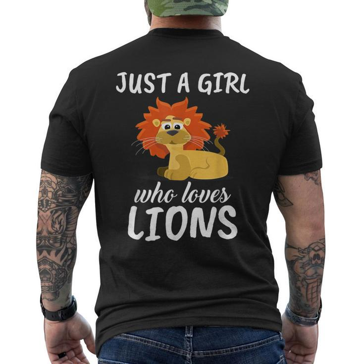 Just A Girl Who Loves Lions Clothes Outfit Lion Men's Back Print T-shirt