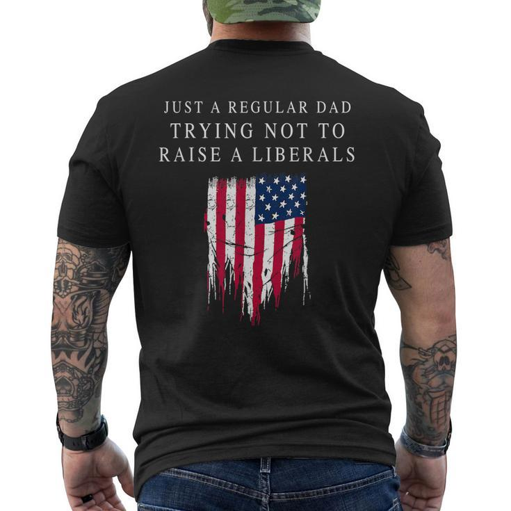 Just A Regular Dad America Flag America Patriotic Father Day Men's Back Print T-shirt