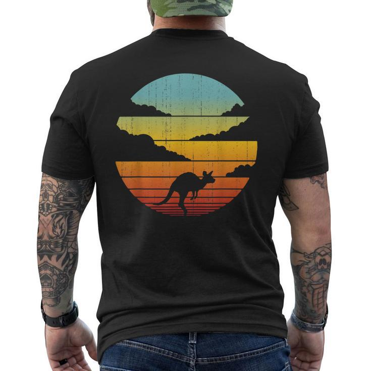 Kangaroo Retro Vintage 60S 70S Sunset Mammal Animal Lovers  Mens Back Print T-shirt