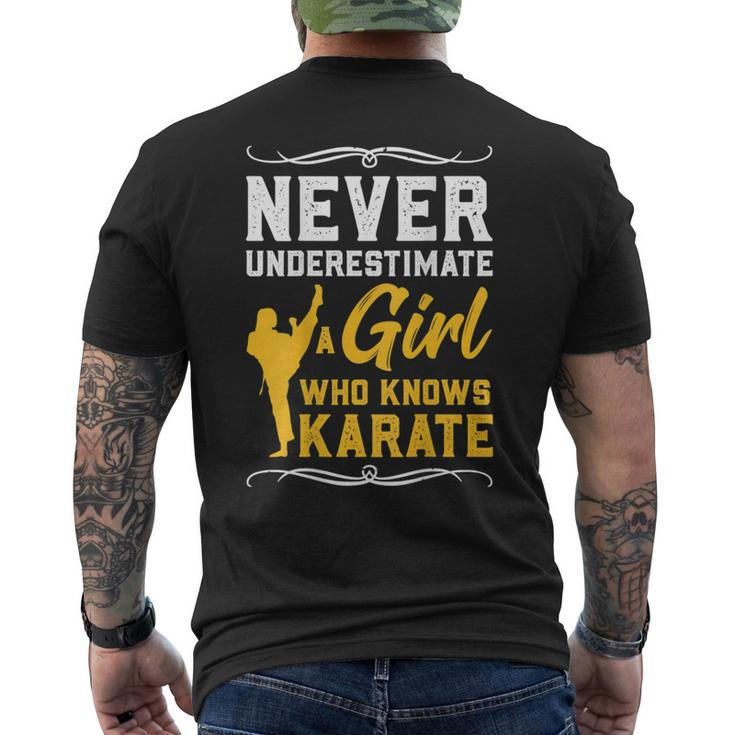 Karate  Never Underestimate A Girl Karate Gift Karate Funny Gifts Mens Back Print T-shirt