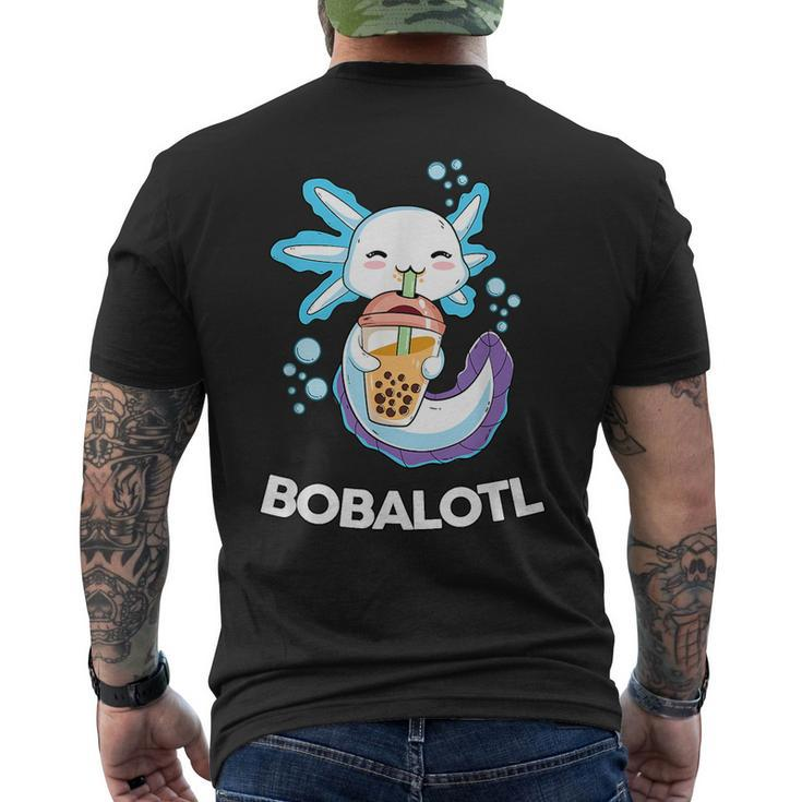 Kawaii Boba Axolotl  Bubble Tea Anime Kids N Girls  Mens Back Print T-shirt