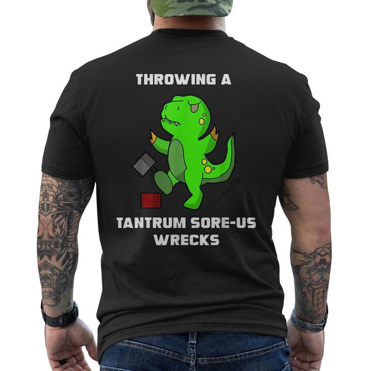 Kawaii T-Rex Tantrum Humor  Mens Back Print T-shirt