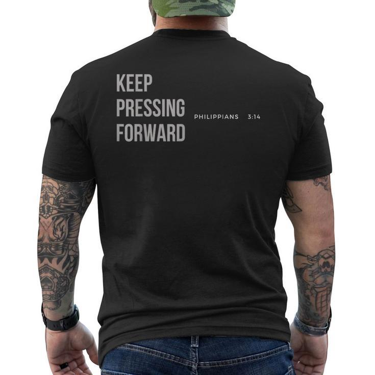 Keep Pressing Forward Philippians 314 Men's T-shirt Back Print