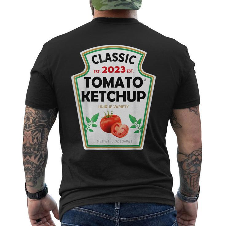 Ketchup Costume Matching Couples Groups Halloween Ketchup Men's T-shirt Back Print