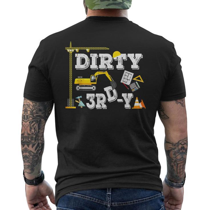 Kids Construction Truck 3Rd Birthday Boy Excavator 3 Digger  Mens Back Print T-shirt