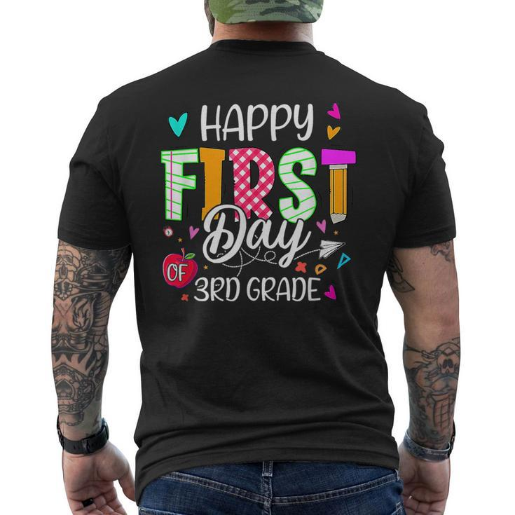 Kids Happy First Day Of 3Rd Grade Welcome Back To School  Mens Back Print T-shirt