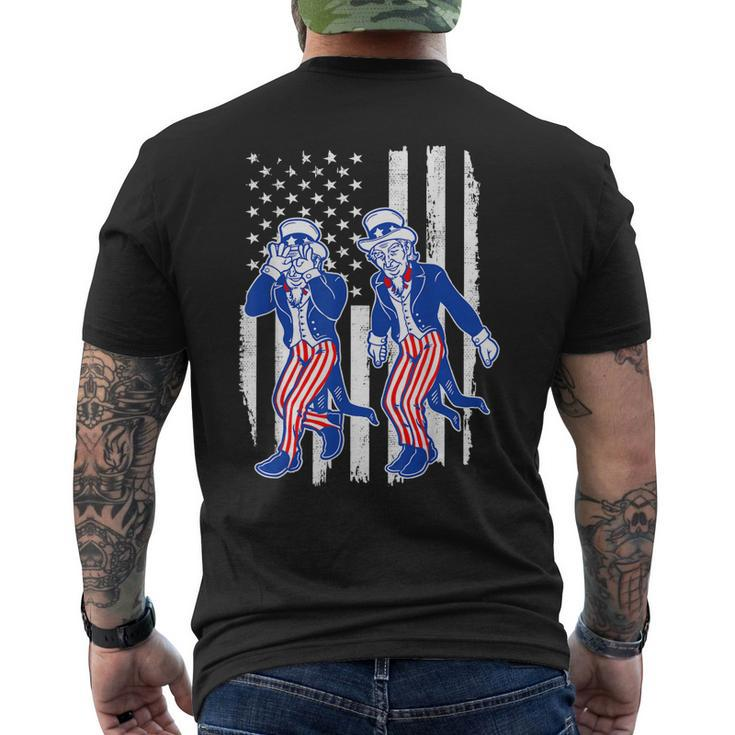 Kids Uncle Sam Griddy Dance  4Th Of July American Flag  Mens Back Print T-shirt