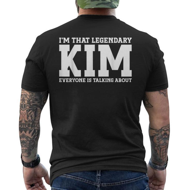 Kim Surname Team Family Last Name Kim Men's Back Print T-shirt