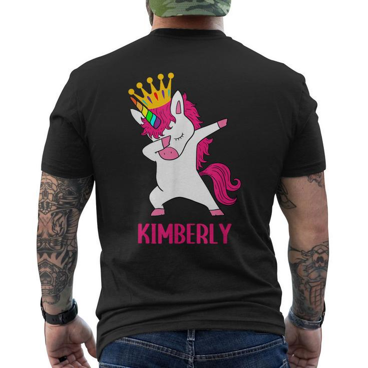 Kimberly Personalized Dabbing Unicorn Queen  Mens Back Print T-shirt