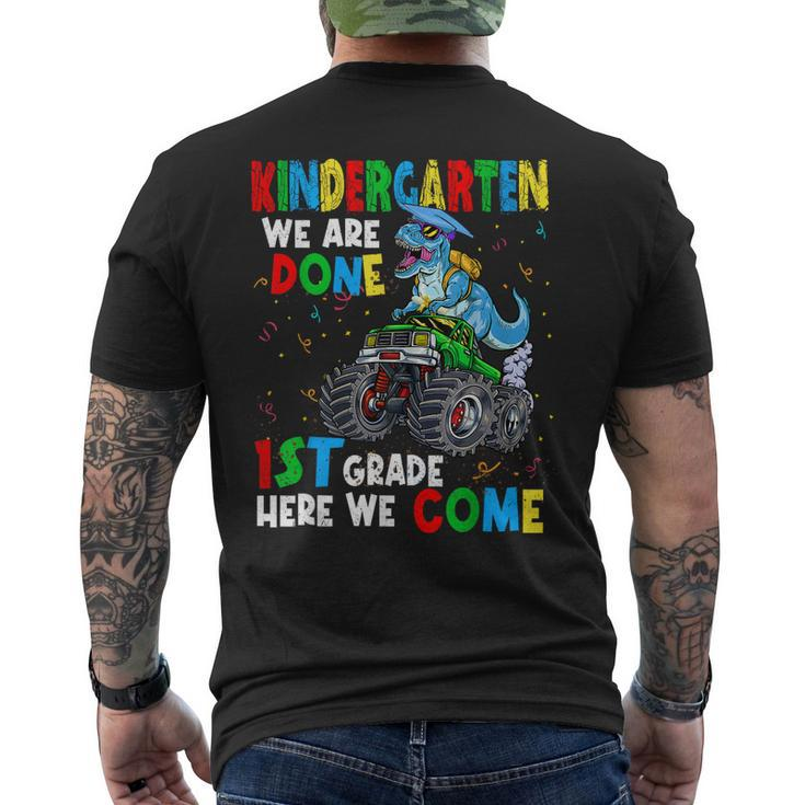Kindergarten We Are Done Kindergarten Dinosaur Monster Truck Men's Back Print T-shirt