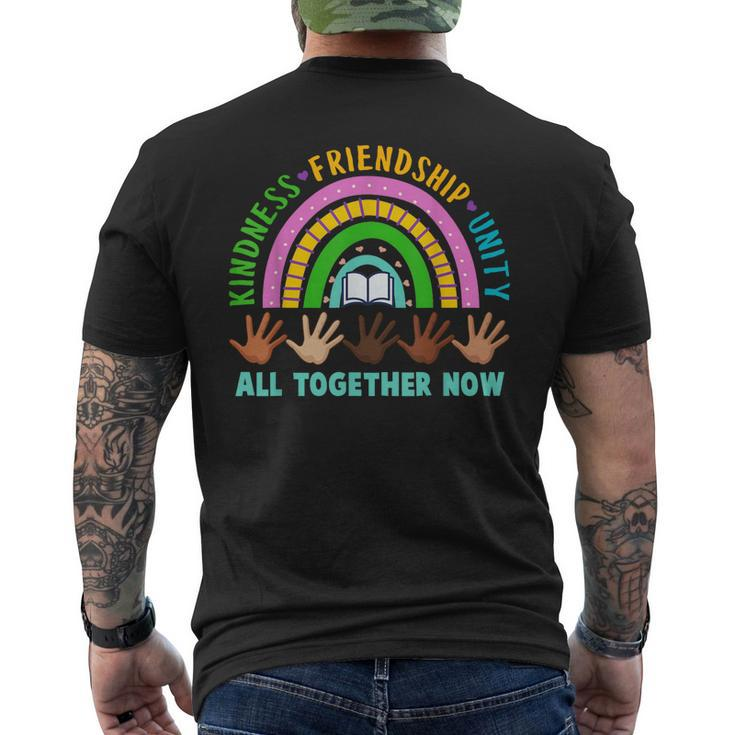 Kindness Friendship Unity All Together Now Summer Reading  Mens Back Print T-shirt