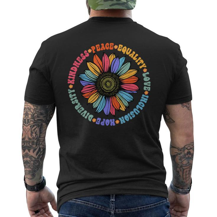 Kindness Peace Equality Love Hope Diversity Human Rights  Mens Back Print T-shirt