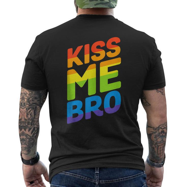 Kiss Me Bro Gay Pride Lgbtq  Mens Back Print T-shirt