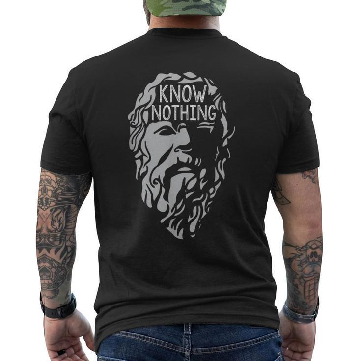 Know Nothing Socrates Philosophy History Quote Men's T-shirt Back Print