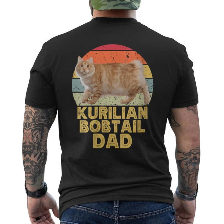 Kurilian Bobtail Cat Dad Retro Vintage For Cat Lovers Men's T-shirt Back Print