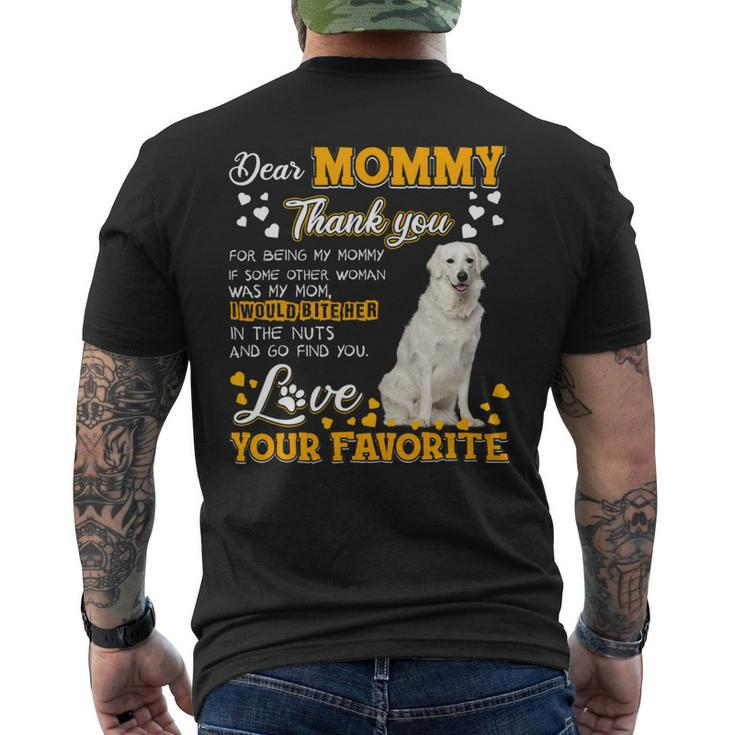 Kuvasz Dear Mommy Thank You For Being My Mommy Mens Back Print T-shirt