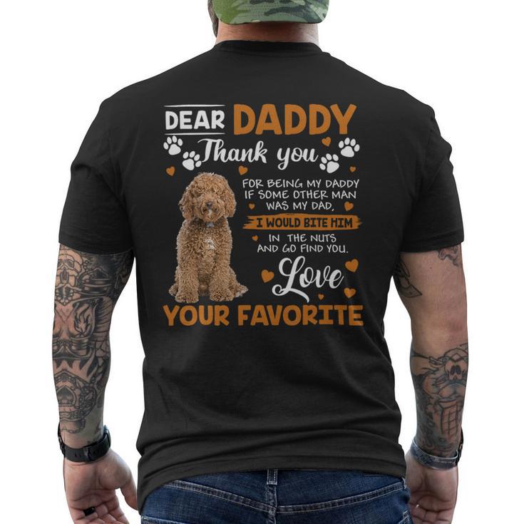 Labradoodle Dog Dear Daddy Thank You For Being My Daddy Mens Back Print T-shirt