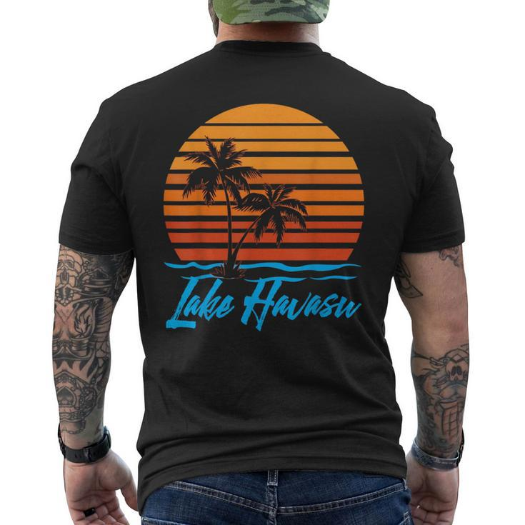 Lake Havasu Sunset Palm Trees Beach Vacation Tourist Gifts  Vacation Funny Gifts Mens Back Print T-shirt