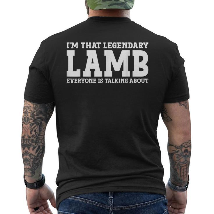 Lamb Surname Team Family Last Name Lamb Men's Back Print T-shirt