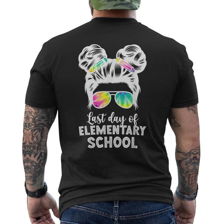 Last Day Of Elementary School Graduation Messy Buns Men's Back Print T-shirt