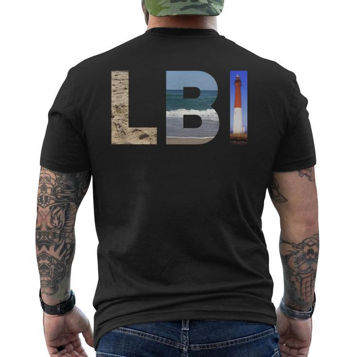 Lbi Long Beach Island Nj Photo Beach Ocean Lighthouse  Mens Back Print T-shirt