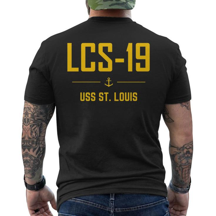 Lcs19 Uss St Louis Mens Back Print T-shirt