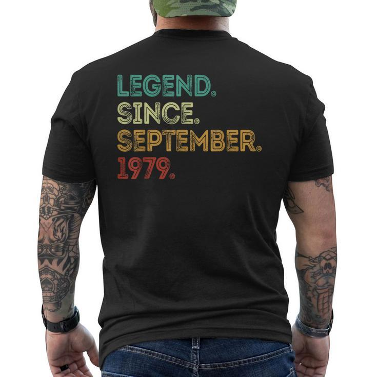 Legend Since September 1979 44Th Birthday 44 Years Old Men's T-shirt Back Print