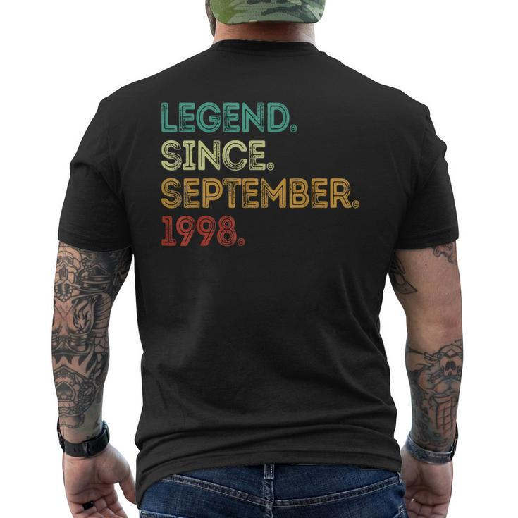 Legend Since September 1998 25Th Birthday 25 Years Old Men's T-shirt Back Print
