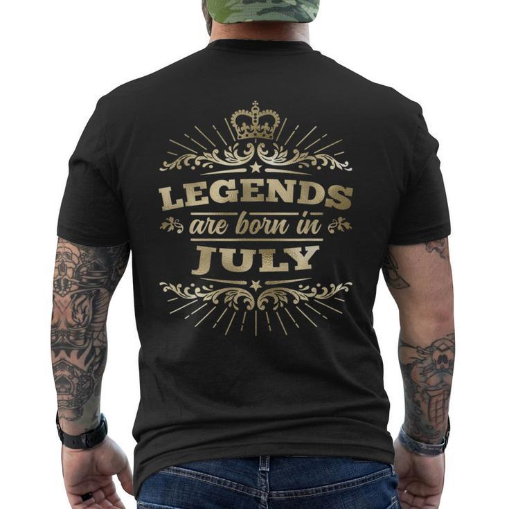 Legends Are Born In July  King Queen Crown King Funny Gifts Mens Back Print T-shirt