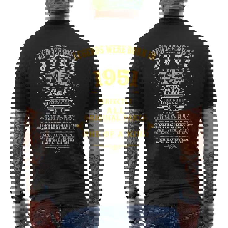 Legends Were Born In June 1951 71 Years Old 71St Birthday Men's Back Print T-shirt