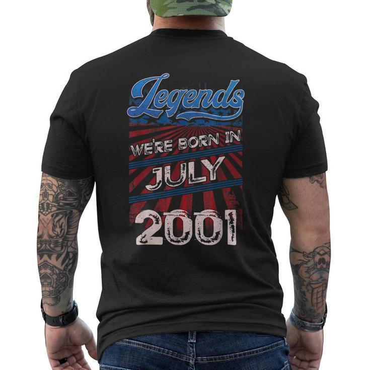 Legends Were Born In July 2001 18Th Birthday Gift Mens Back Print T-shirt