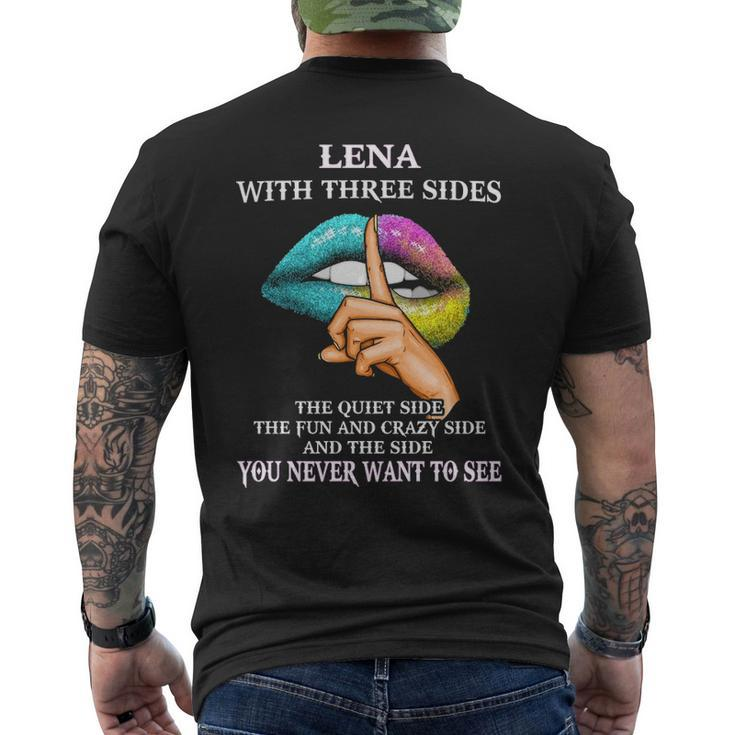 Lena Name Gift Lena With Three Sides Mens Back Print T-shirt