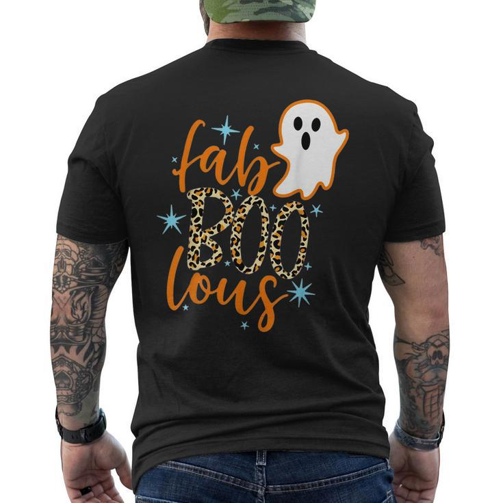 Leopard Fab Boo Lous Boo Ghost Halloween Horror Ghost Halloween  Men's T-shirt Back Print