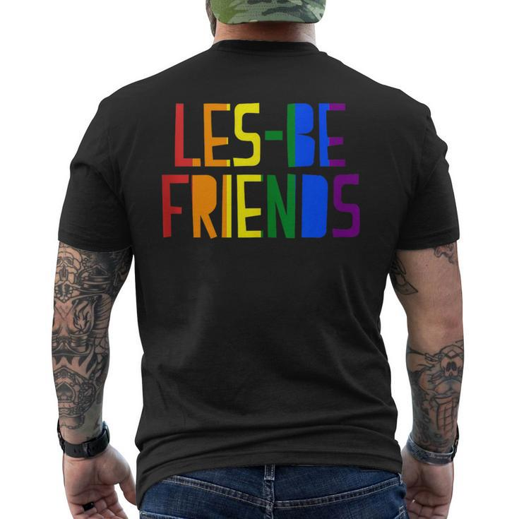 Les-Be Friends Funny Cute Lgbtq Lesbian Pride Aesthetic  Mens Back Print T-shirt