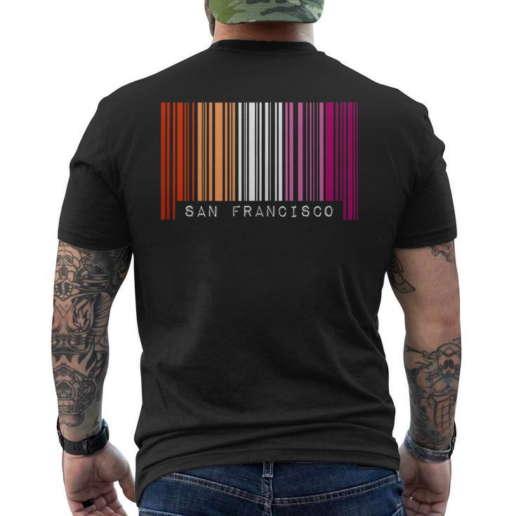Lesbian Gay Barcode Pride San Francisco California Queer  Mens Back Print T-shirt