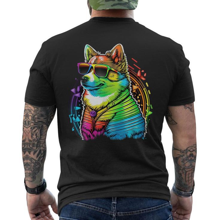 Lesbian Lgbt Gay Pride Swedish Vallhund Dog  Mens Back Print T-shirt