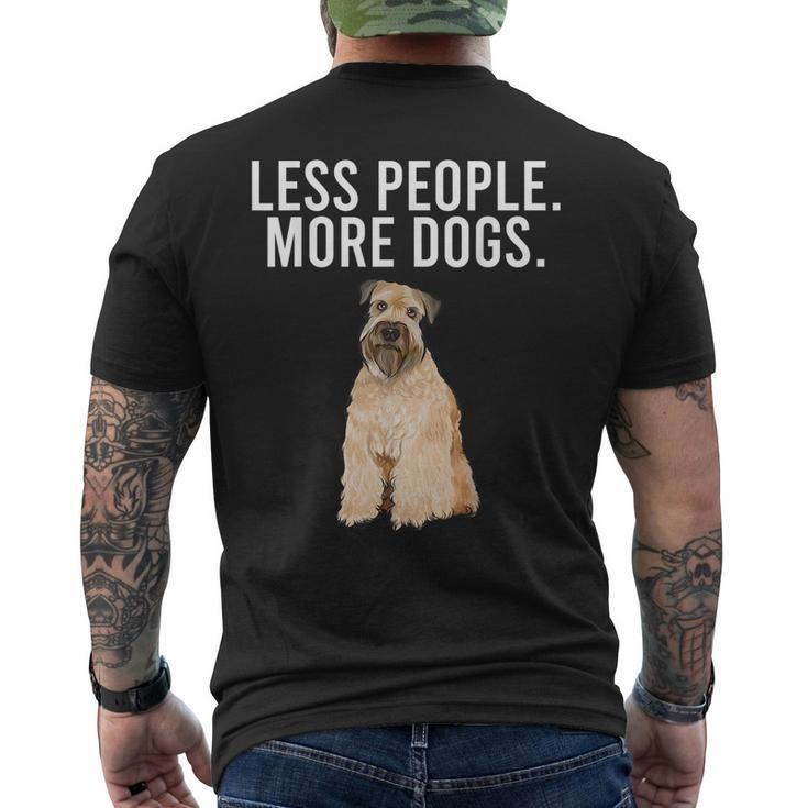 Less People More Dogs Soft Coated Wheaten Terrier Funny  Mens Back Print T-shirt