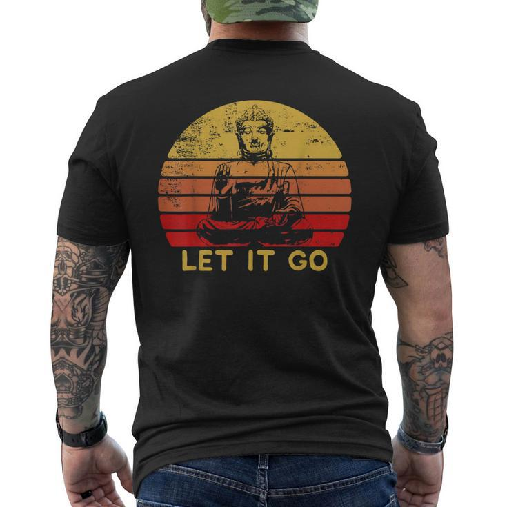 Let It Go Meditation Lover Buddha Fan Zen Gift   Mens Back Print T-shirt