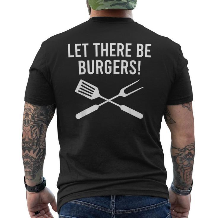 Let There Be Burgers Fork & Spatula Grilling Cookout Men's T-shirt Back Print