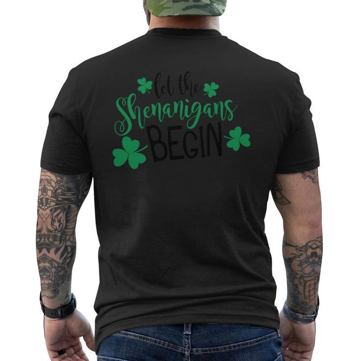 Let The Shenanigans Begin Clover   Mens Back Print T-shirt
