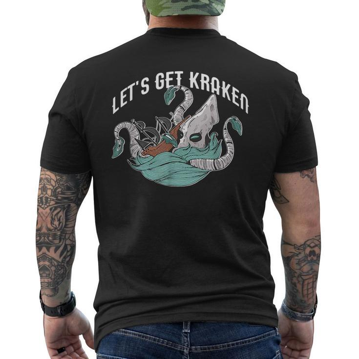 Lets Get Kraken Funny Sea Creature Meme Crackin Pun  Mens Back Print T-shirt
