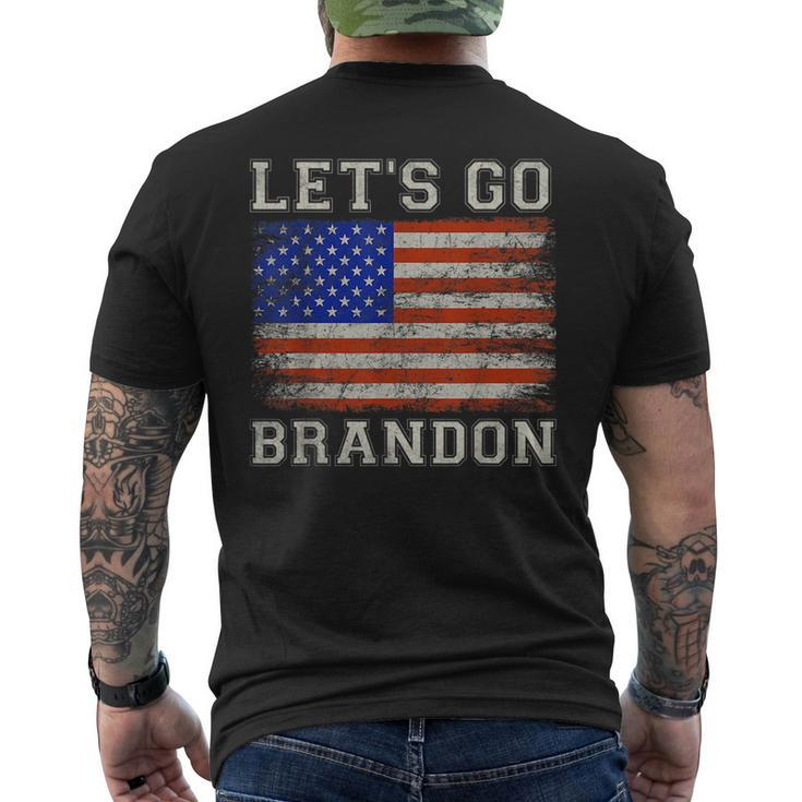 Lets Go Brandon American Flag Anti Liberal Us Gift For Mens Mens Back Print T-shirt