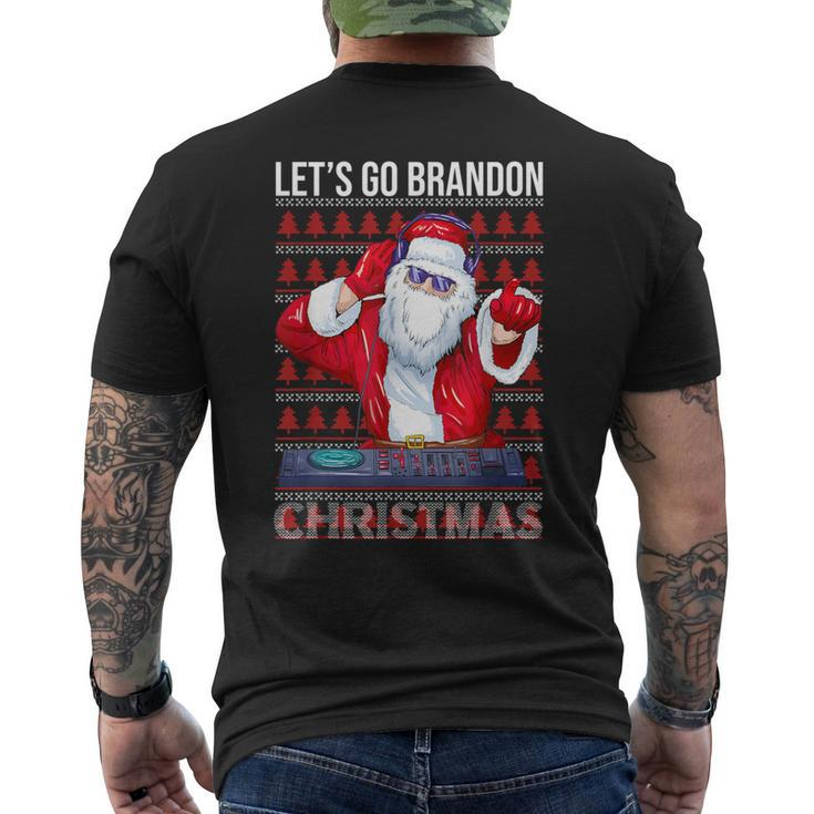 Let's Go Brandon Meme Ugly Christmas Dj Sweater Men's T-shirt Back Print